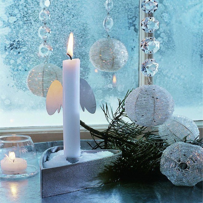 elegant festive christmas decor soft light aromatic candles and fir tree branches