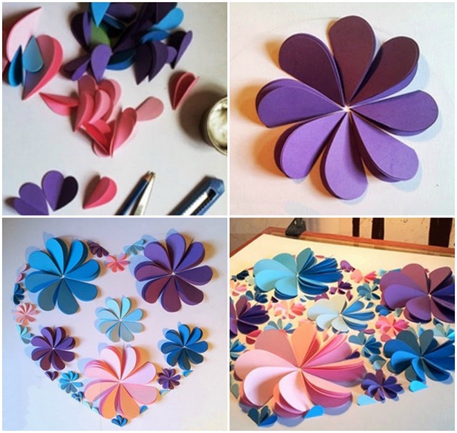 How To Make 3d Flower Paper Artwork Easy Craft Idea For