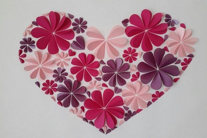 Heart & Flower Wall Hanging / How to make simple Paper craft Ideas