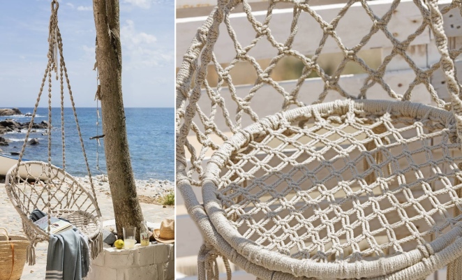 making a macrame hanging chair